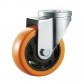 75mm/100mm/125mm bolt hole wheel orange pu caster