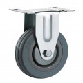 Light duty furniture caster grey rubber wheels fixed caster