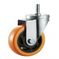 N309 75mm/100mm/125mm thread wheel orange pu caster