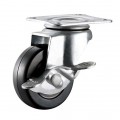 40mm-125mm furniture rubber caster with plate swivel with brake rubber wheel