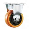 75mm/100mm/125mm top plate orange pu caster fixed wheel
