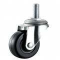 40mm-125mm furniture rubber caster with thread rubber wheel