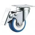 small pu pvc wheels double ball bearing swivel with plate locking furniture caster