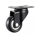 1.5"/2" black painted housing double ball bearing pu swivel with plate caster wheel