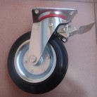 6" inches/8" inches rubber waste container caster with brake,rubbishe wheels