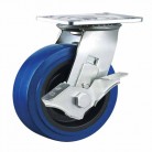 N846B heavy duty elastic rubber swivel caster with brake